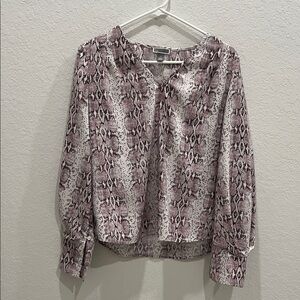 Chelsea28 Pink and White Patterned Blouse